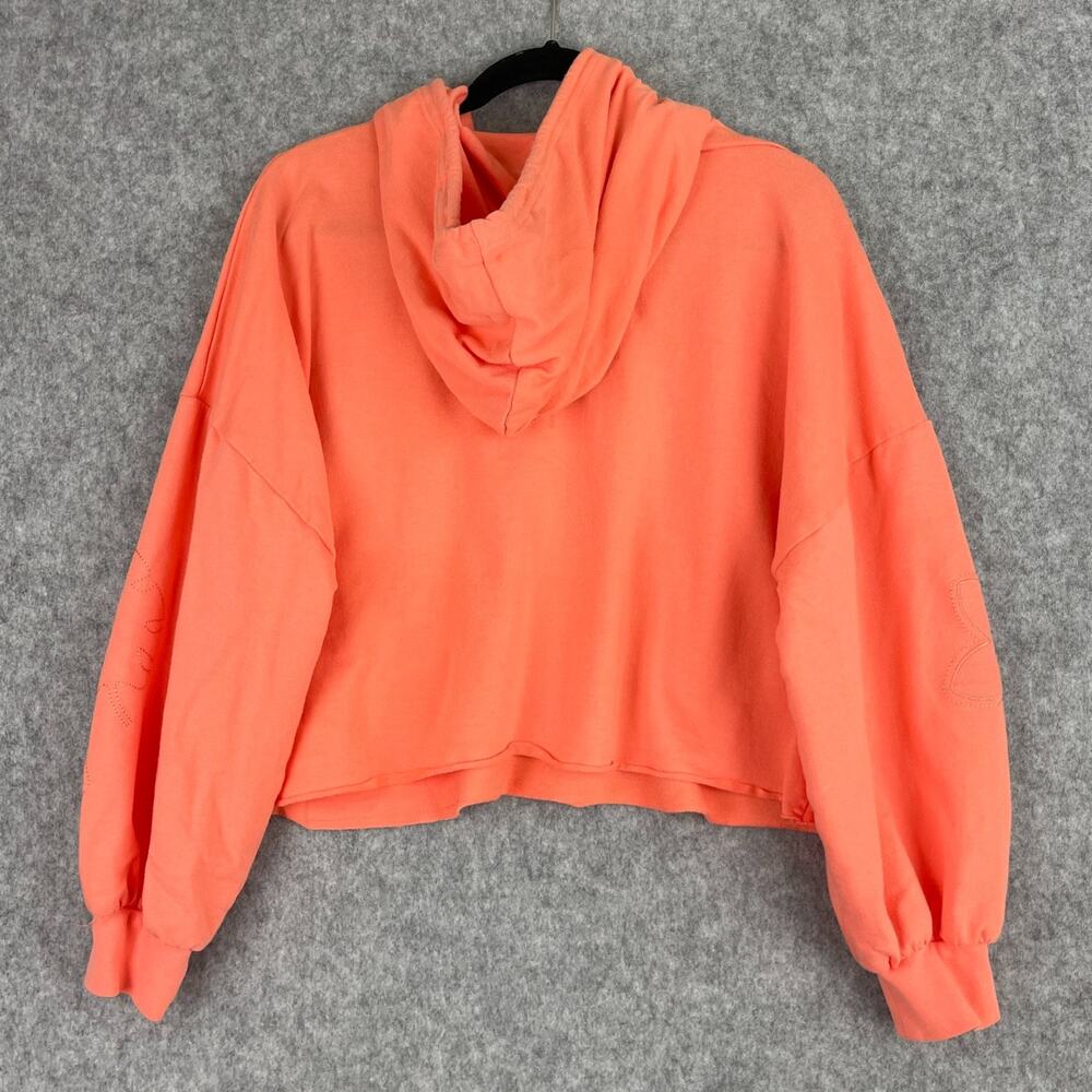 Disney Moana Sweatshirt Womens Large Orange Cropped Oversized Embroidered Tassel - Picture 9 of 13